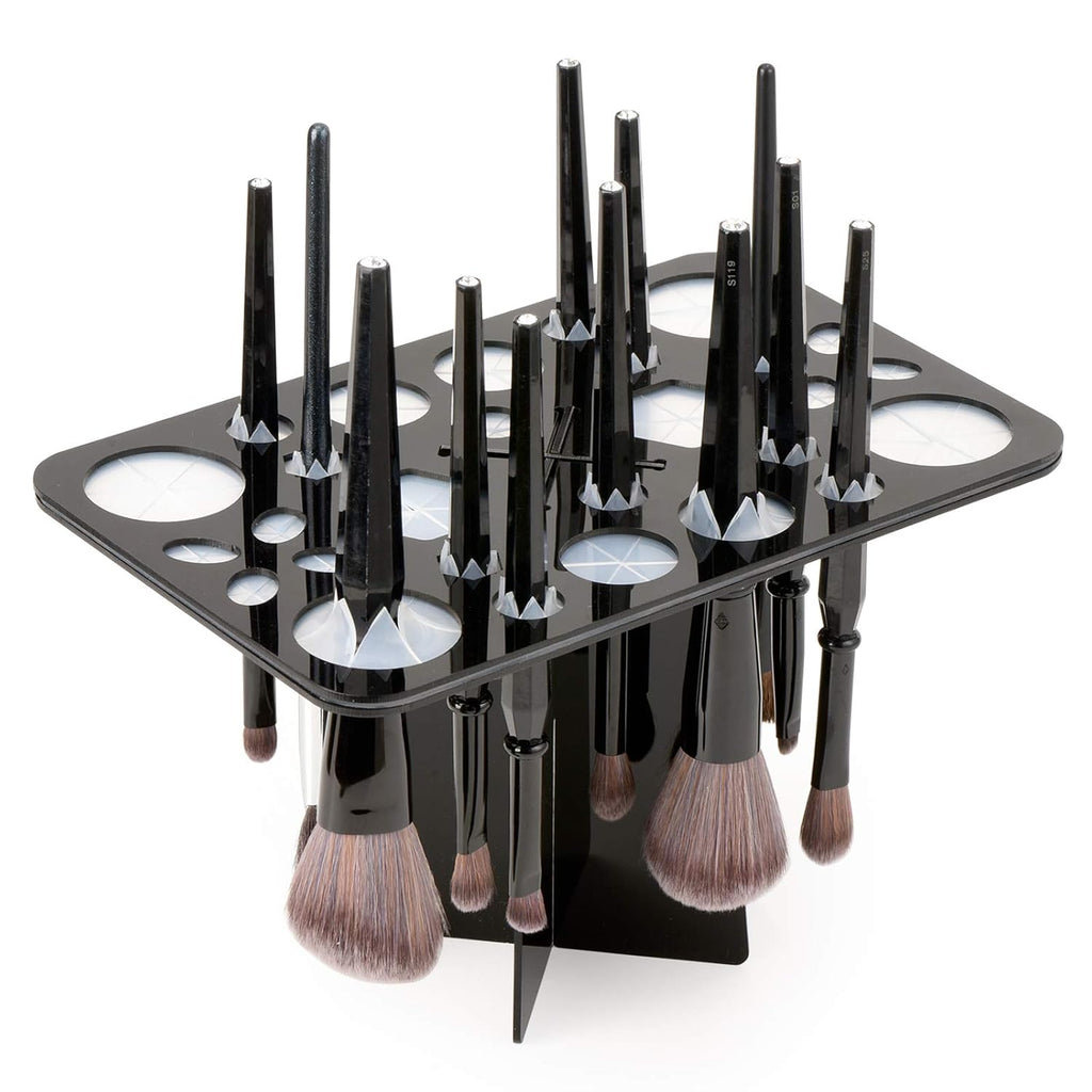 26/28 Slot Makeup Brush Drying Rack – Collapsible Acrylic Brush Holder Stand