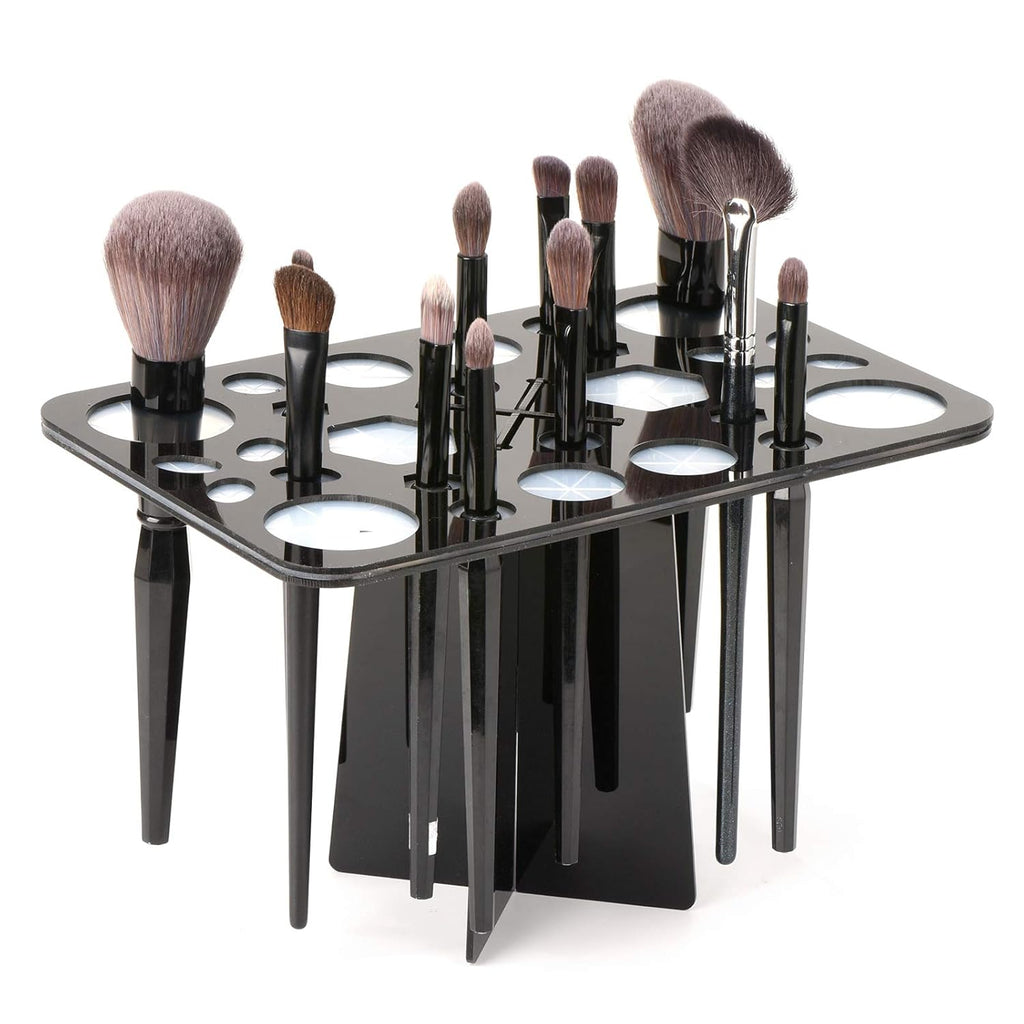 26/28 Slot Makeup Brush Drying Rack – Collapsible Acrylic Brush Holder Stand