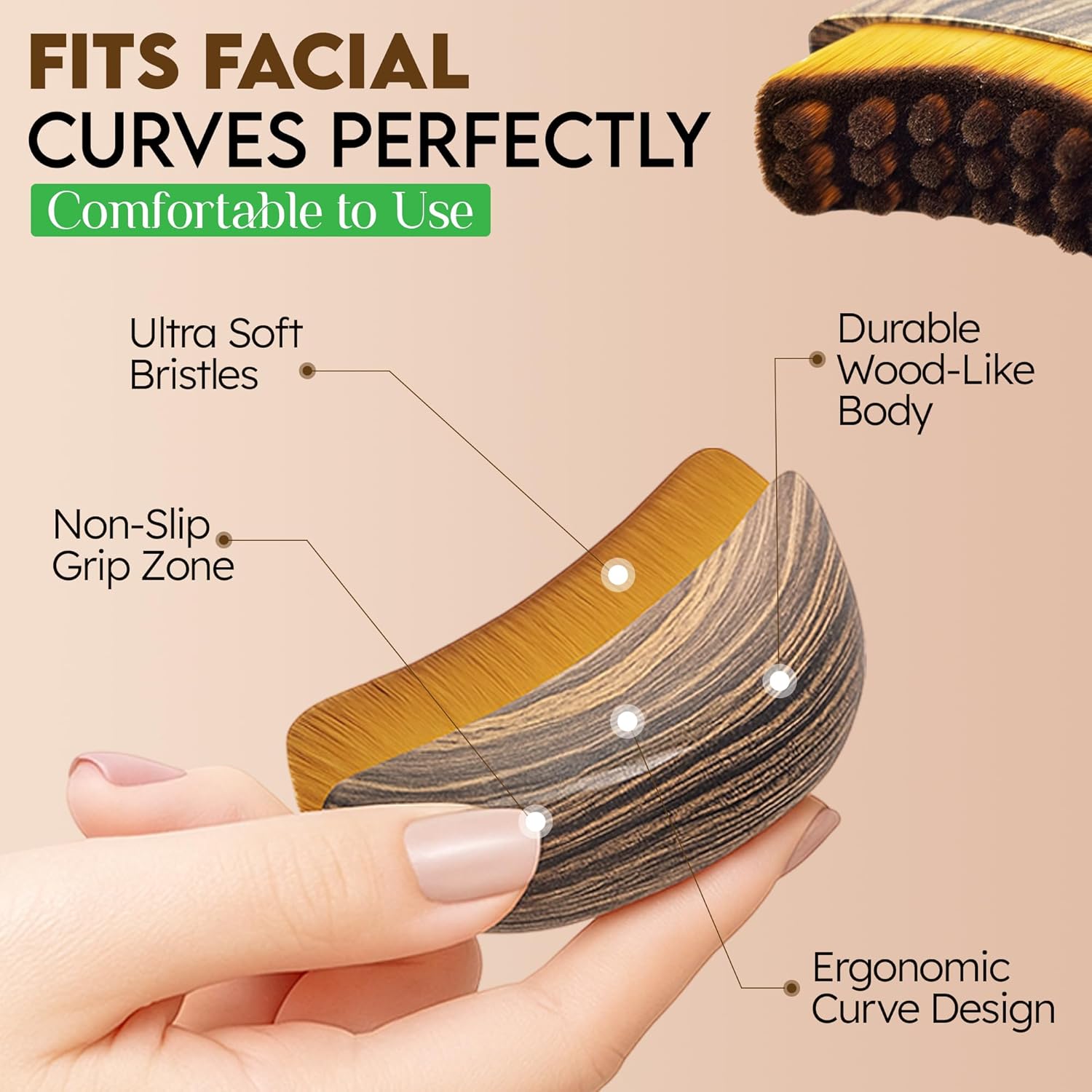 

Portable Wooden Lymphatic Contour Face Brush