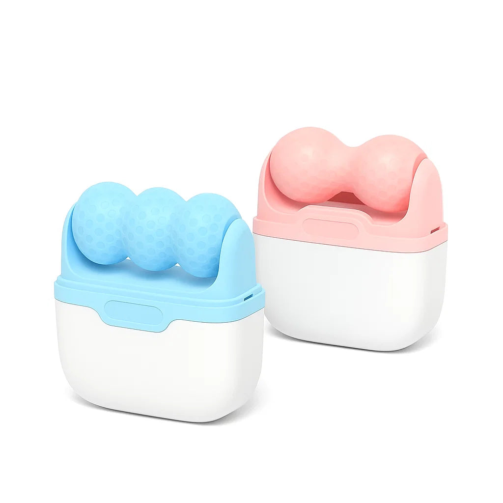 Ice Roller for Face and Eyes – 2-in-1 Facial Skin Care Roller with Travel Case